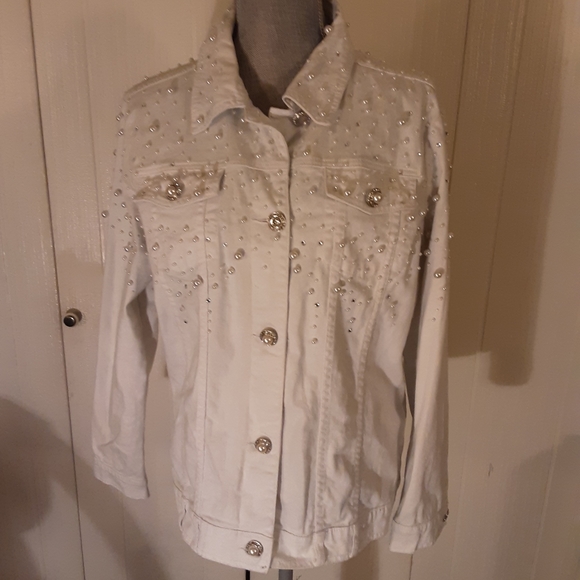 The Quacker Factory Jackets & Coats The Quacker Factory White Denim